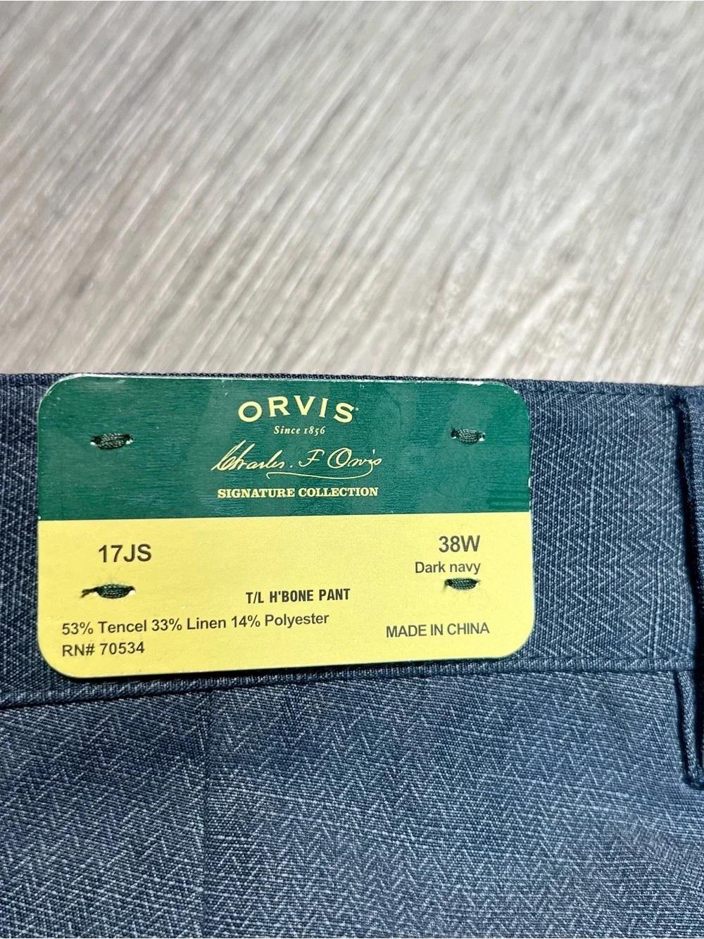 Orvis Signature Collection Men's Tencel Linen Pleated Trousers Pants 38 Raw Hem